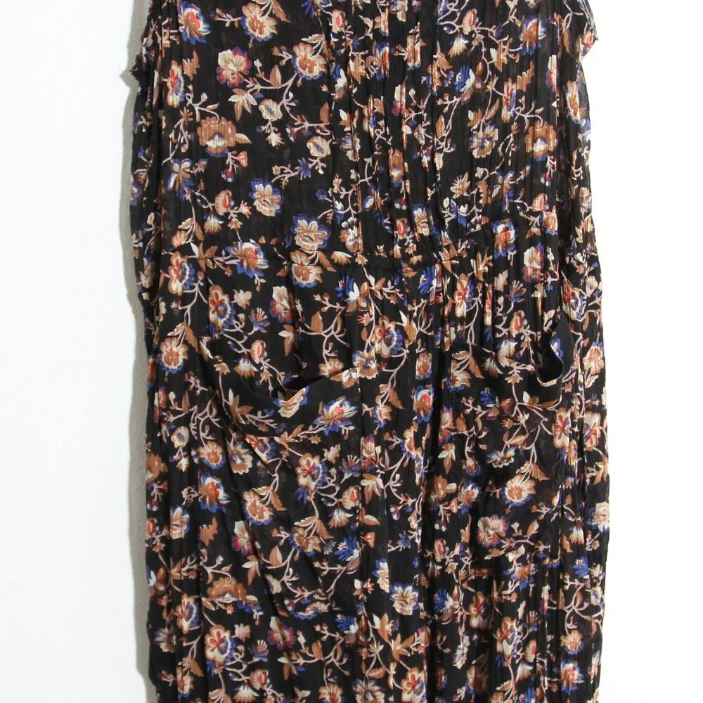 NWT Free People Samara Floral Tapered Jumpsuit Button Front Sleeveless Sz Small
